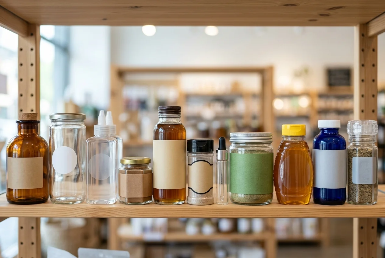 Waterproof BOPP labels on glass and plastic bottles and jars