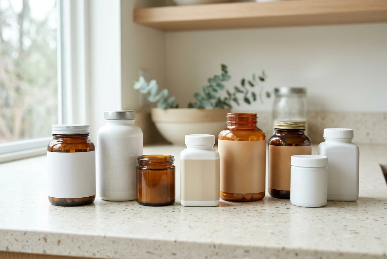 Durable BOPP labels on vitamin and supplement bottles