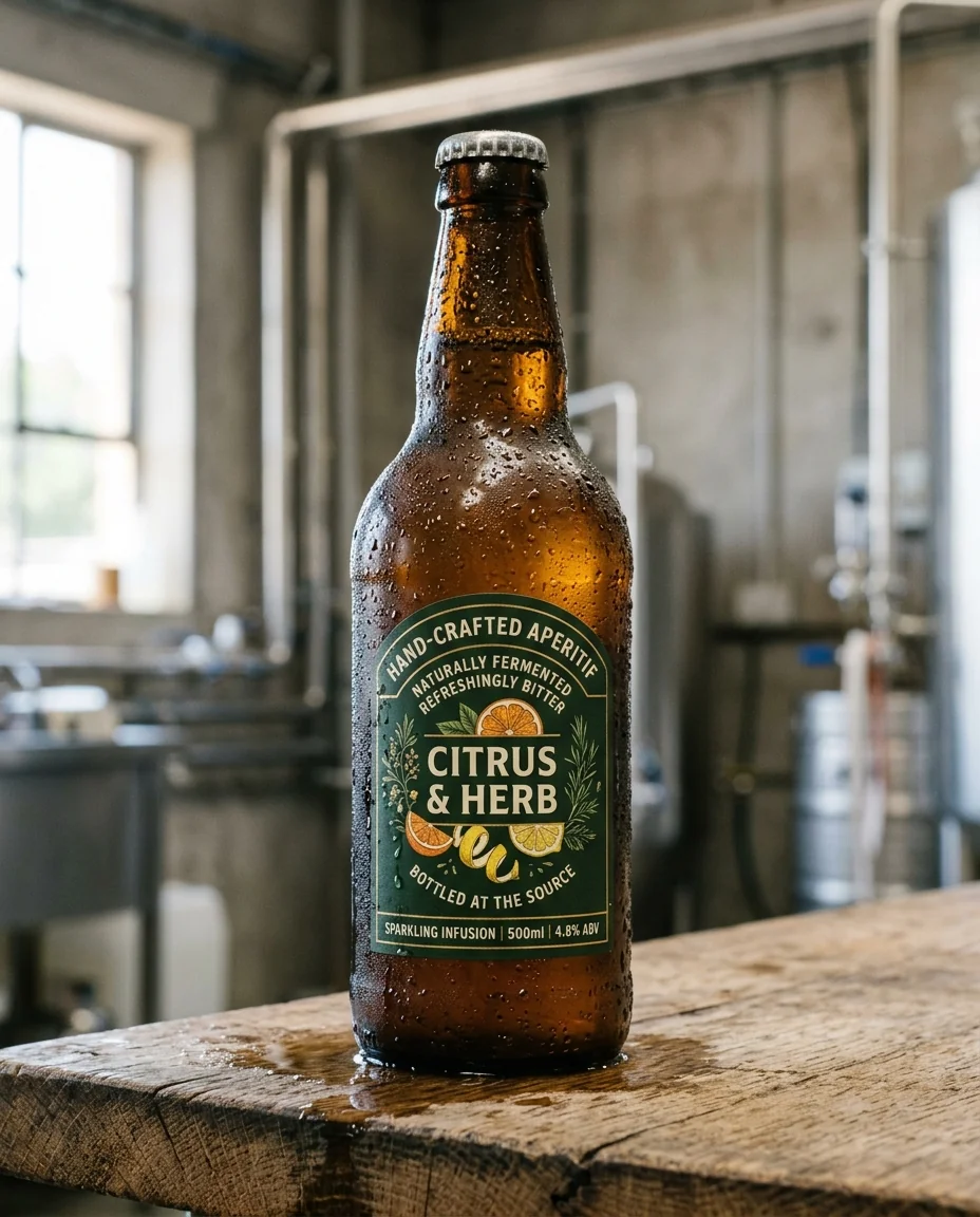 A chilled bottle covered in condensation with a BOPP label staying flat and legible