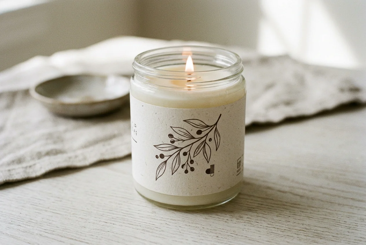 Custom candle labels for branding and product information