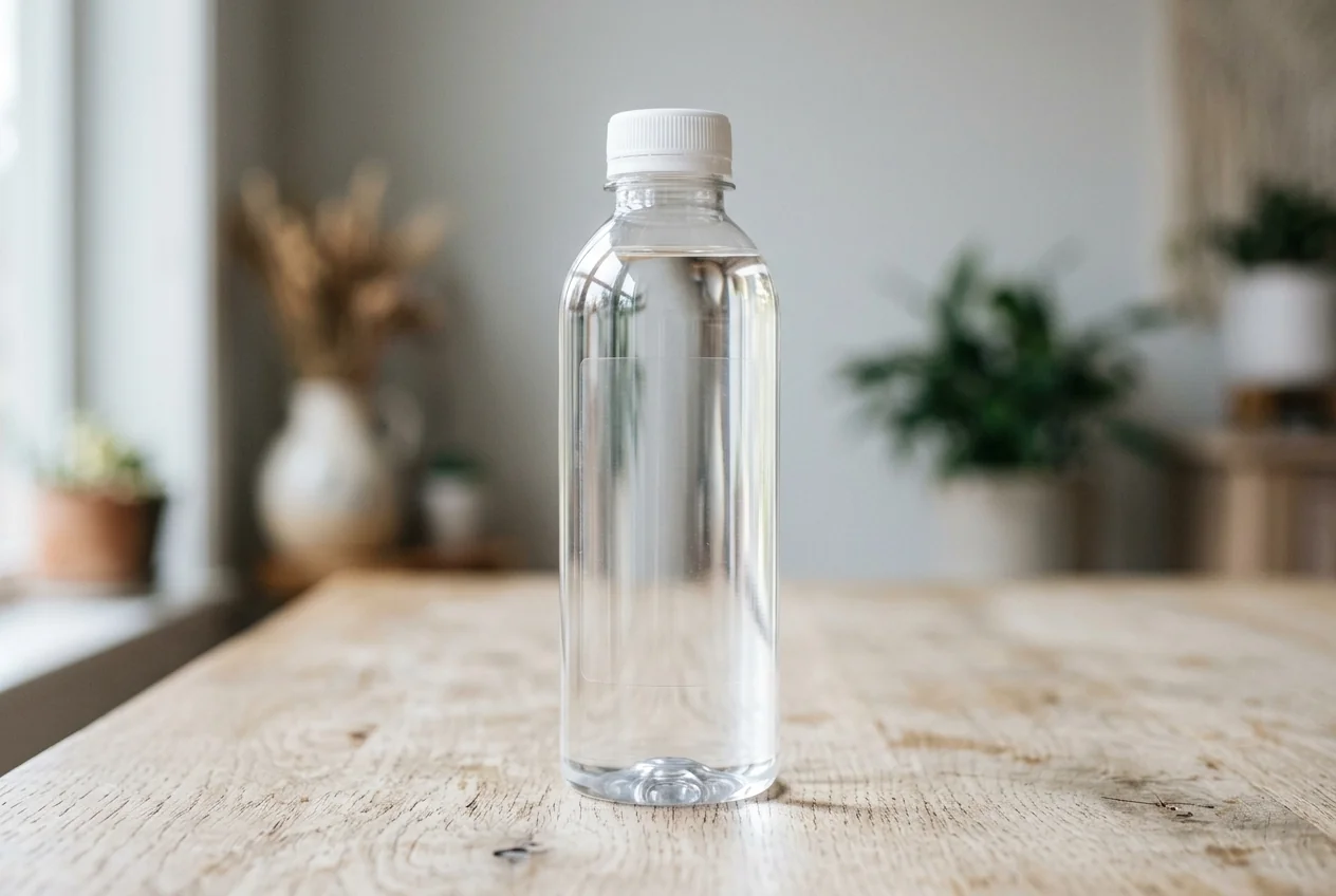 No-label-look labels on transparent bottles