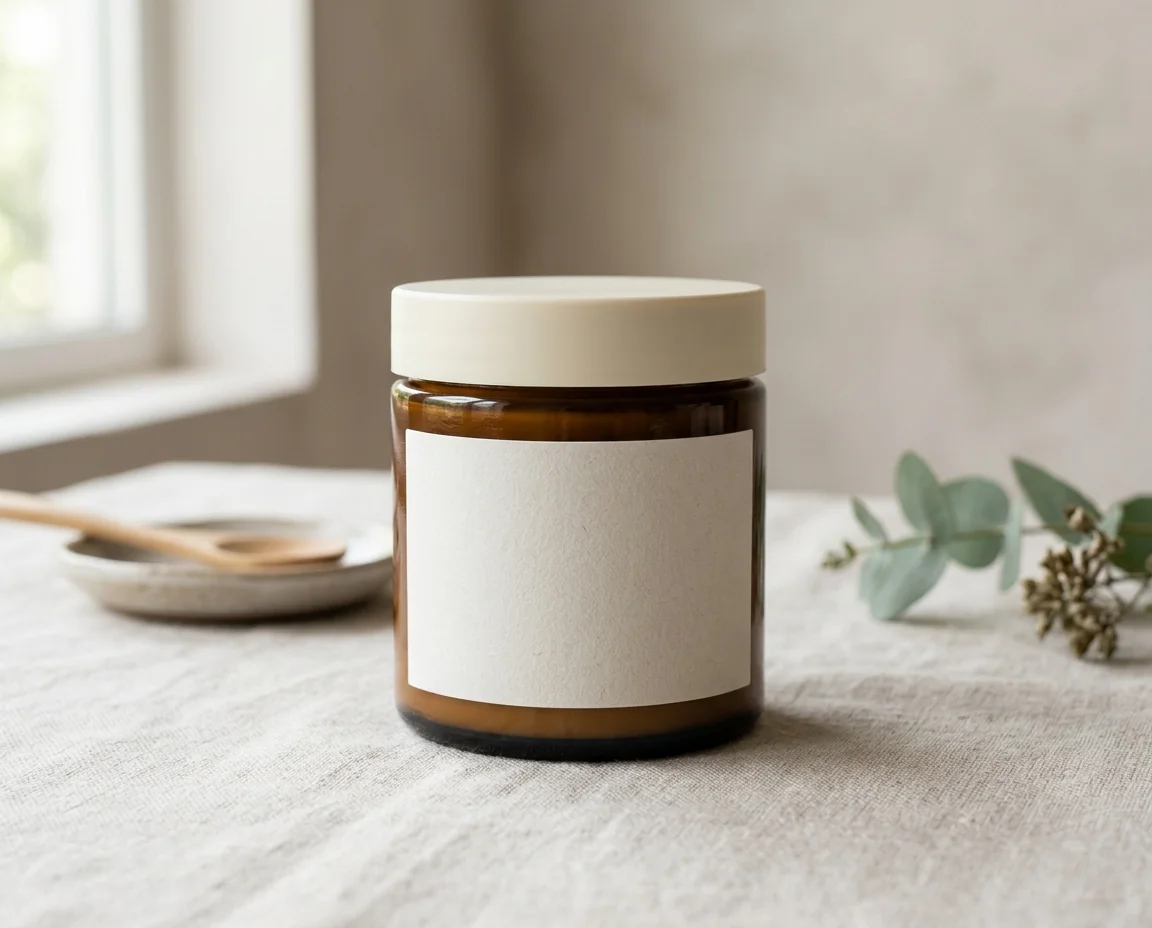 Custom cream and jar labels with soft-touch