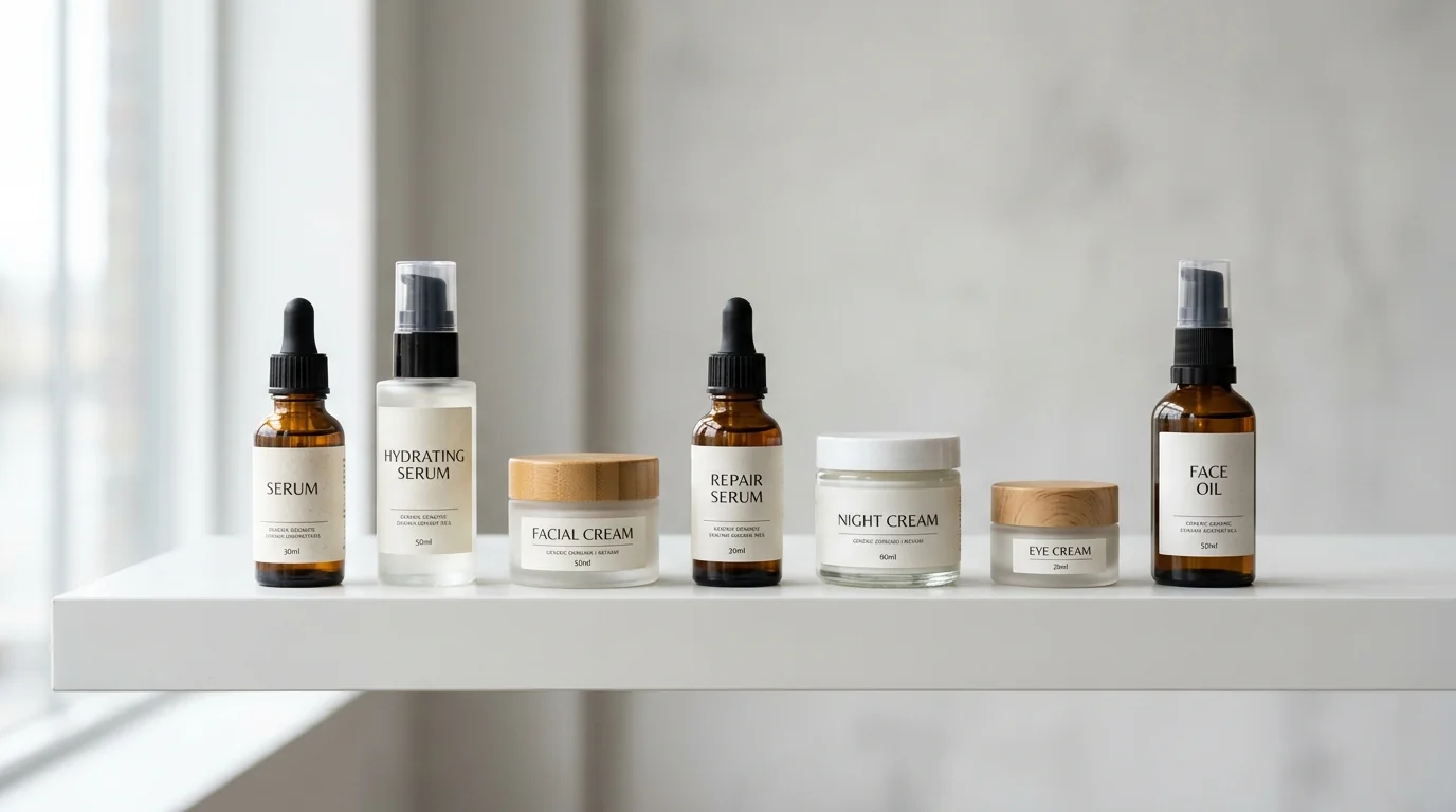 Custom skincare labels for serums and creams
