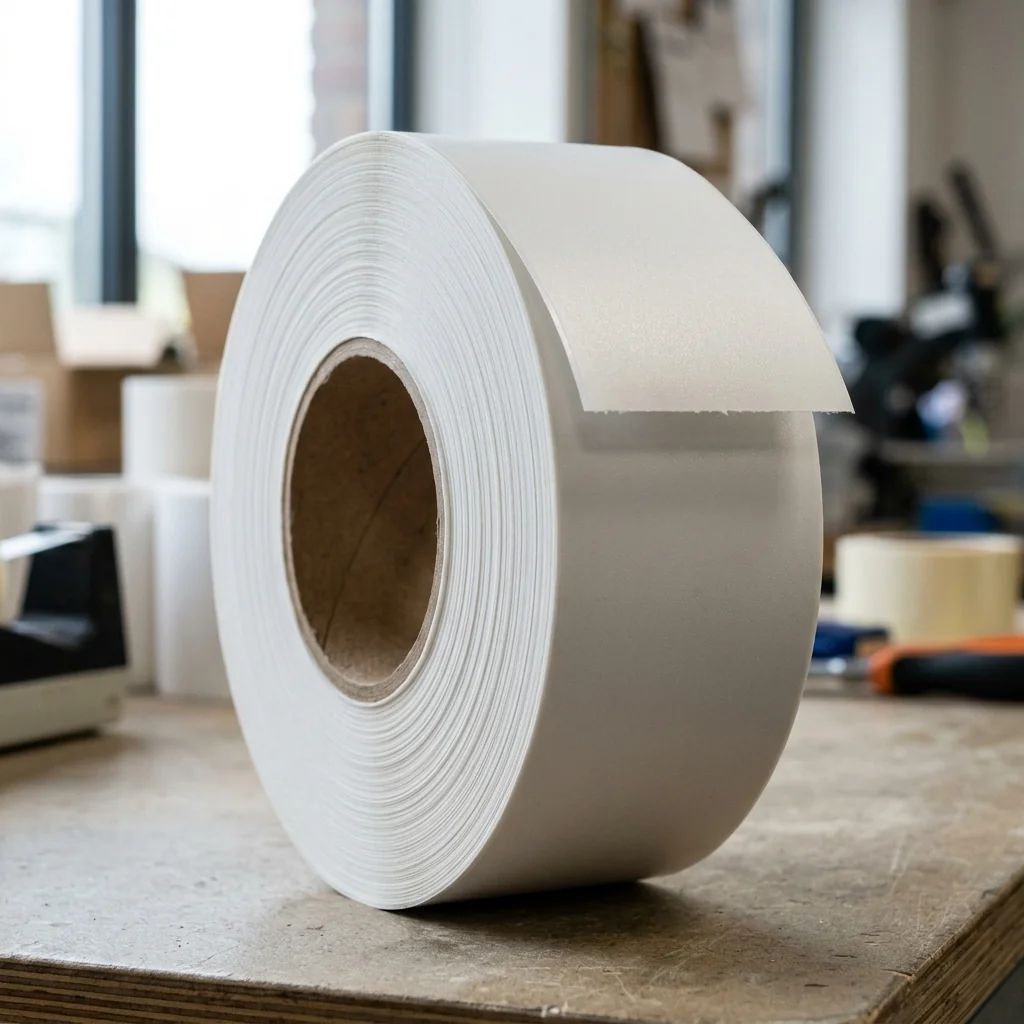 White BOPP label film for skincare bottles