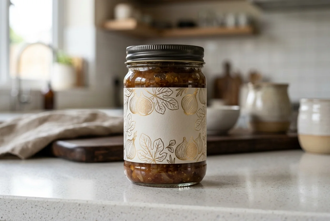 Spot UV and foil on gourmet food packaging