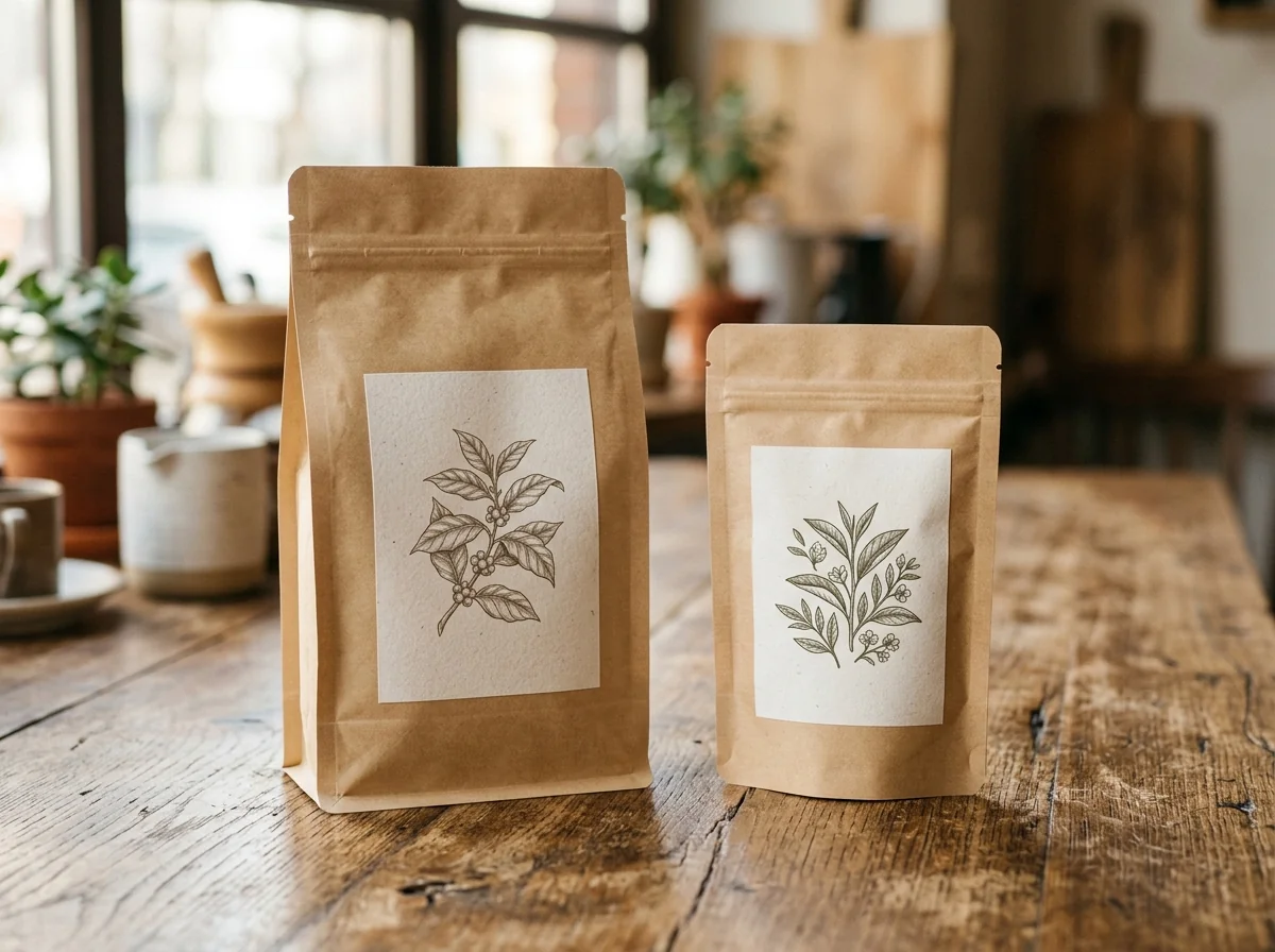 Custom coffee and tea packaging labels