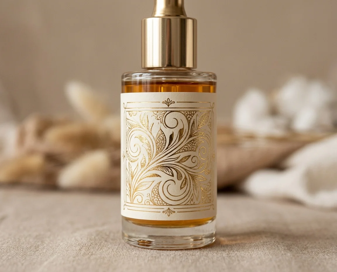 Gold-foil cosmetic label