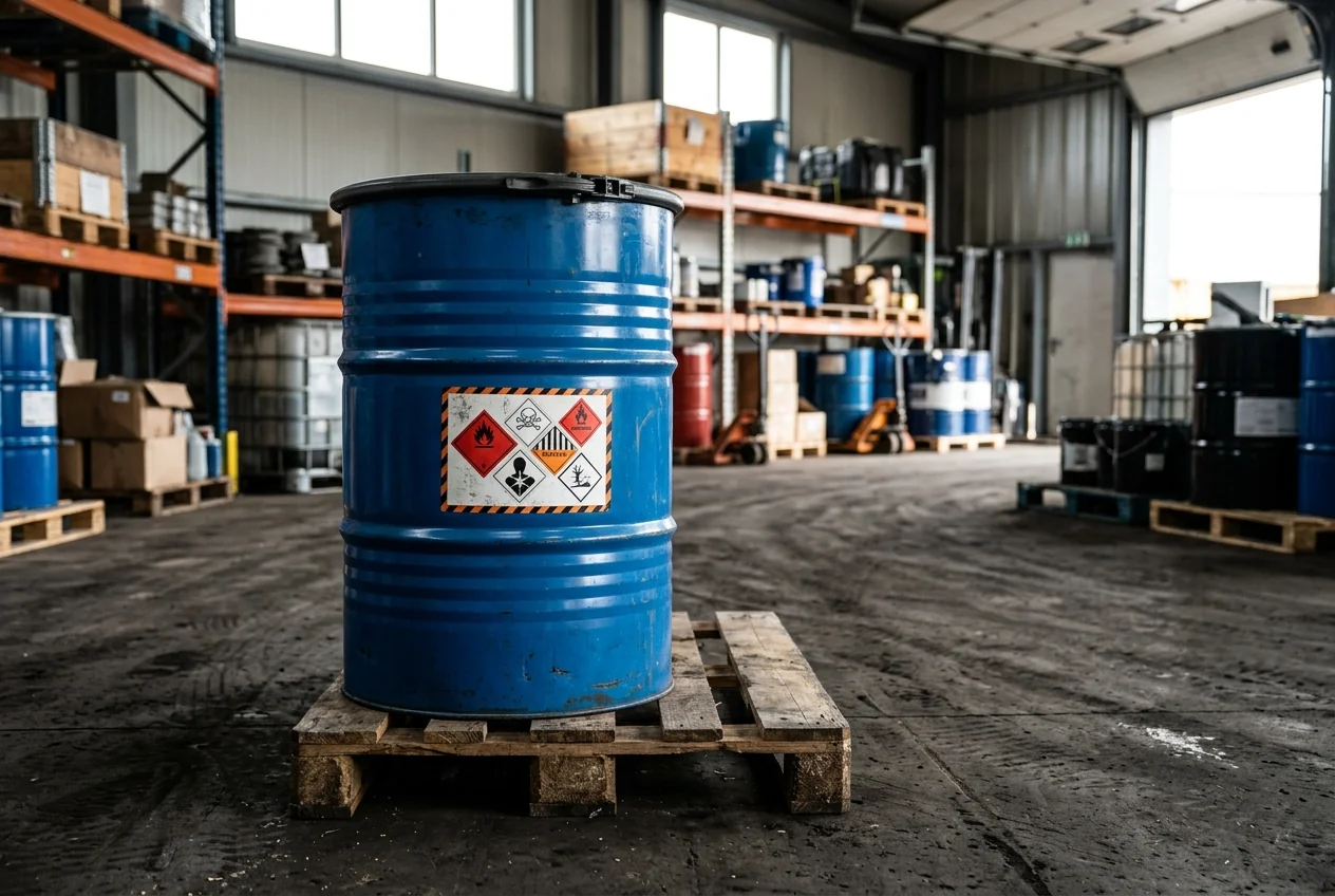 Chemical drum and container labels resisting solvents and wipe-downs