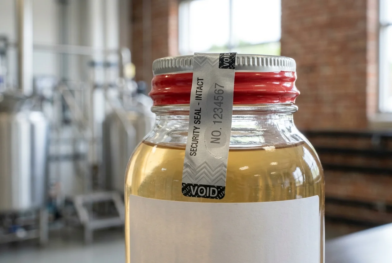 Tamper-evident seals across caps, lids and openings