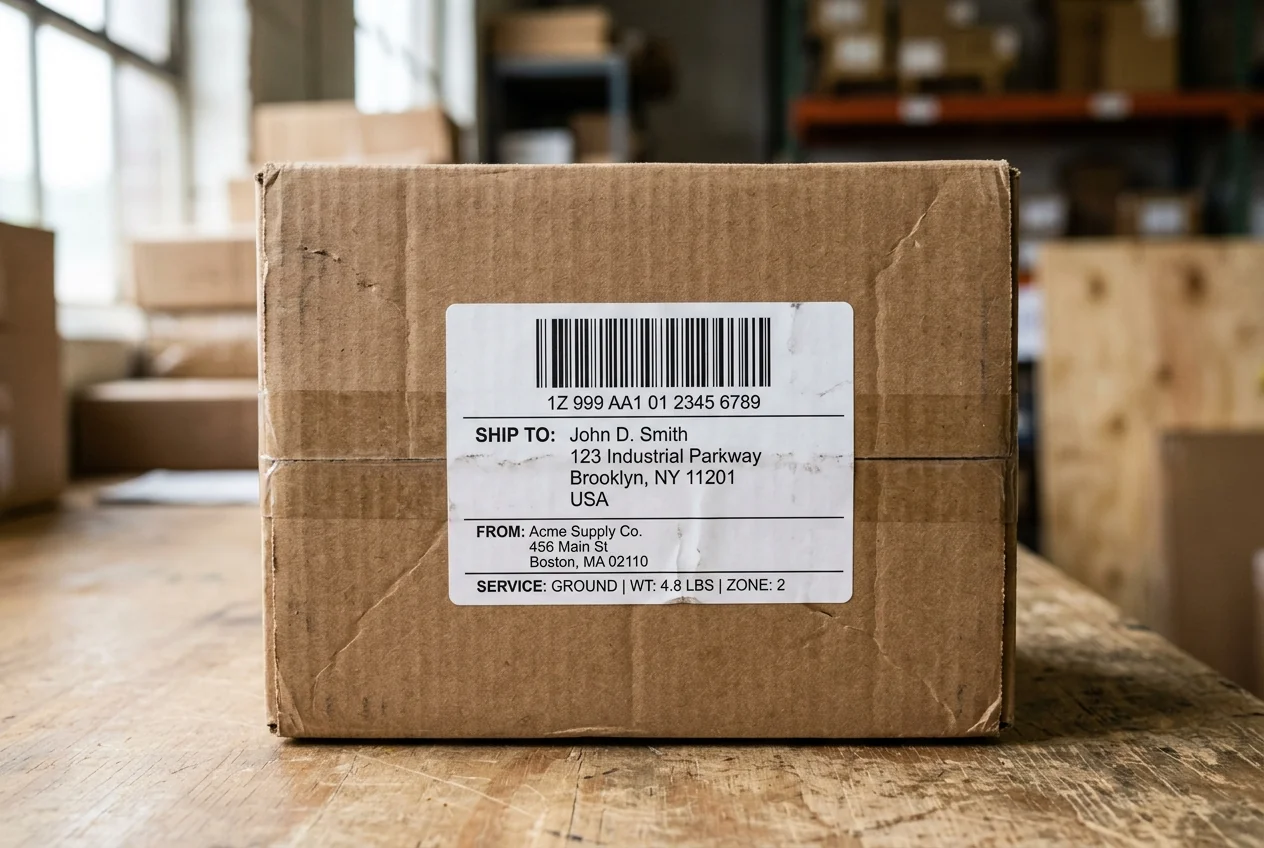Shipping and address labels for parcels and mailers