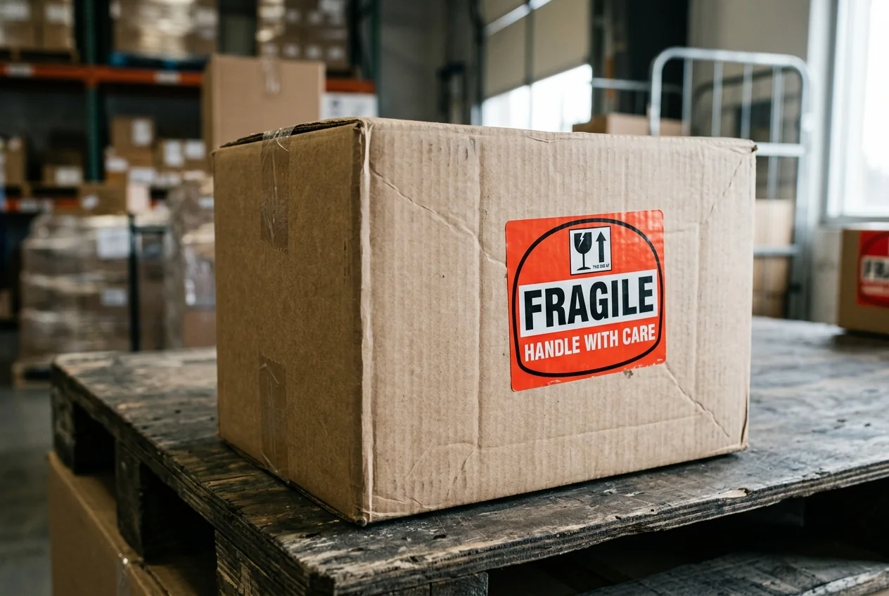 Handling and fragile warning labels for parcels