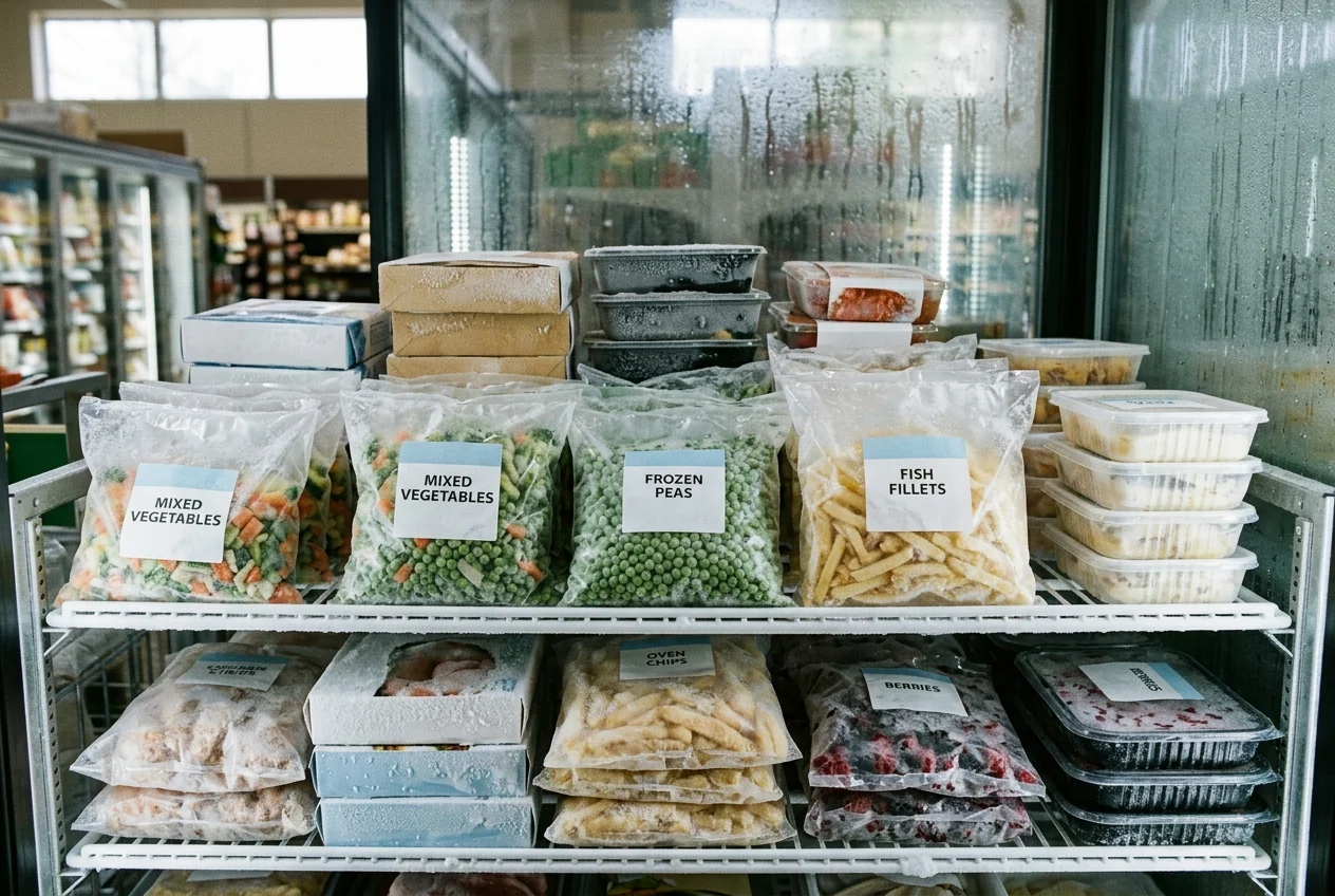 Freezer-grade waterproof labels on refrigerated and frozen products